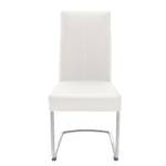 Chaises cantilever Tipi (lot de 2) Blanc - Cuir véritable