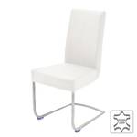 Chaises cantilever Tipi (lot de 2) Blanc - Cuir véritable