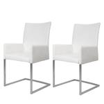 Chaises cantilever Ugo (lot de 2) Imitation cuir - Blanc