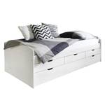 Bed met opbergruimte Jessy massief grenenhout - wit