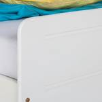 Lit multi-rangements Miriam Pin massif - Blanc verni  - Avec tiroir de lit