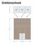 Funktionsschrank Casano Wildeiche teilmassiv - Breite: 142 cm - 3 Türen - Mit Passepartoutrahmen - 1 Spiegeltür