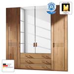 Armoire fonctionnelle Casano Chêne sauvage partiellement massif - Largeur : 142 cm - 3 portes - Sans cadre passepartout - 1 miroir