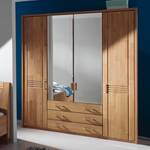 Armoire fonctionnelle Casano Chêne sauvage partiellement massif - Largeur : 142 cm - 3 portes - Sans cadre passepartout - 1 miroir