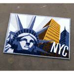 Deurmat NYC Vrijheidsbeeld Grijs - Textiel - 50 x 70 cm
