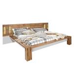 Bed Davos II smal hoofdeinde - wild eikenhouten look/wit - 140 x 200cm - Met verlichting