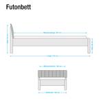 Futonbett Jive II Alpinweiß/Kunstleder Limette - 180 x 200cm - Höhe: 217 cm - Mit Beleuchtung
