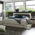 Bed Lissabon Polar larikshouten look/Havanna - 200 x 200cm - 2 opbergruimtes - Met verlichting