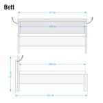 Komfortbett Lissabon Polar Lärche Dekor/Havanna - 200 x 200cm - Kein Bettkasten - Mit Beleuchtung