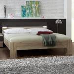 Bed Saxman San Remo eikenhouten look/lavakleurig - 160 x 200cm