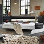 Lit futon Workbase I Plateau argenté / Cuir synthéthique noir Buffalo - 120 x 200cm