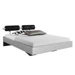 Lit futon Workbase IV Acier argenté/Imitation cuir noir Buffalo - 180 x 200cm