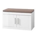 Banc de vestibule Lyster (avec coussin d Marron / Blanc brillant