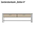 Garderobebank Bolton II wit/massief eikenhout