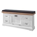 Banc de vestibule Springdale Tilleul partiellement massif Blanc mat