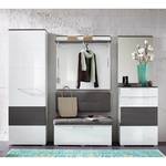 Armoire de vestibule Exterior Blanc brillant / Gris