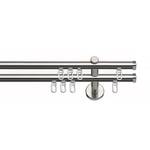 Gardinenstange Consul II Metall / Kunststoff - Silber - Breite: 120 cm