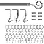 Gardinenstange Kringel II (1-läufig) Metall - Silber