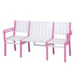 Gartenbank Seatlle Akazie massiv - Weiß / Pink