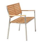 Gartenbank TEAKLINE Teak massiv / Edelstahl - Breite: 114 cm