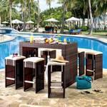 Gartenbar-Set Paradise Lounge (7-teilig) Polyrattan Braun Meliert