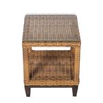 Table d'appoint de jardin Cassale Polyrotin marron clair / Verre clair