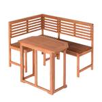 Ensemble de jardin Mara (2 éléments) Banc d'angle, table pliante Bois d'eucalyptus Marron