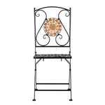 Chaise de jardin pliante Aurelia Métal / Céramique - Noir / Beige / Marron
