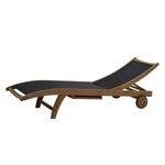 Gartenliege Fairchild Textilene / Teak massiv - Schwarz