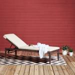 Chaise longue Paradise Lounge III Poly rotin / Textile - Marron / Beige