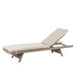 Chaise longue Rattanesco Puca Poly rotin / Tissu - Beige