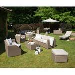 Gartenliege Rattanesco Puca Polyrattan/Webstoff Beige