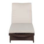 Gartenliege Rattanesco Puca Polyrattan / Webstoff - Braun / Beige