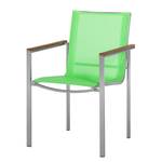 Ensemble mobilier jardin Teak Line Kiato Teck massif / Acier inoxydable / Textilene vert