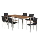 Set de jardin Teak Line Vari Acier / Teck - Gris argenté / Marron