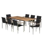 Set de jardin Teak Line Vari Acier / Teck - Gris argenté / Marron