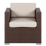 Gartensessel Rattanesco Puca Polyrattan / Textil - Braun / Beige