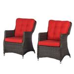 Fauteuils de jardin Venezia I (lot de 4) Poly rotin - Rouge