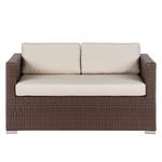 Gartensofa Rattanesco Puca Polyrattan / Webstoff - Braun / Beige