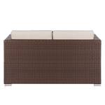 Tuinbank Rattanesco Puca polyrotan/geweven stof - bruin/beige