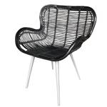 Chaises de jardin Borre (lot de 2) Polyrotin / Acier - Noir / Blanc