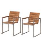 Chaise jardin Teakline Exkl. IV Lot de 2 - Teck massif / Acier inoxydable