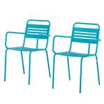 Tuinstoelen Jovy (2-delige set) turquoise metaal