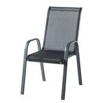 Chaises de jardin Linu (lot de 6) Textilène / Aluminium - Noir / Gris