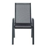 Chaises de jardin Linu (lot de 6) Textilène / Aluminium - Noir / Gris