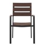 Tuinstoelen Kudo I (2-delige set) aluminium/polywood - Bruin/zwart