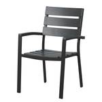 Chaises de jardin Kudo I (lot de 2) Aluminium / Polywood - Anthracite / Noir