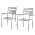 Chaises de jardin Kudo I (lot de 2) Aluminium / Polywood - Gris clair