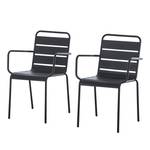 Chaises de jardin Palmy (lot de 2) Métal anthracite