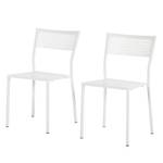 Chaises de jardin Pini I (lot de 2) Métal blanc